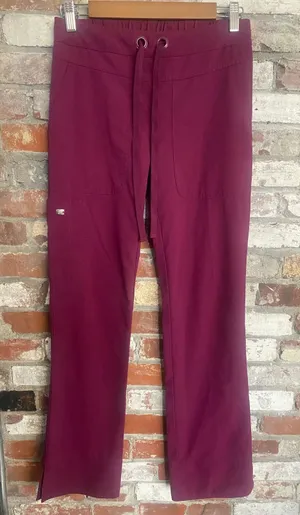 Grey's Anatomy by Barco Signature Scrub Pants Wine Burgundy XXS thumbnail 1