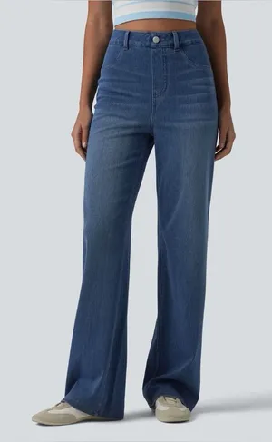 Halara Flex High Waisted Sculpted Lift Straight Leg Jeans Blue XS NWT thumbnail 1