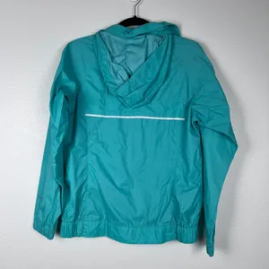 Columbia Women's Hooded Lightweight Rain Jacket Blue Sz S thumbnail 7