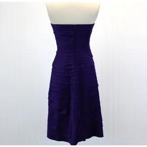 Adrianna Papell Womens 6 Cocktail Dress‎ Layered Ruffle Purple Strapless Prom thumbnail 4