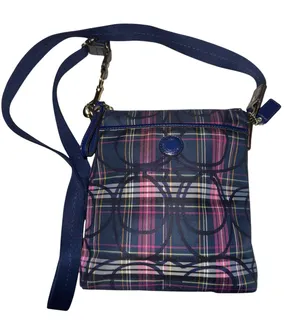 COACH‎ Poppy Tartan Plaid Signature Messenger Bag Crossbody Preppy Fall Luxury thumbnail 1