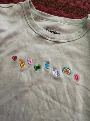LUCKY CHARMS Mint Green Short Sleeve Tee Rainbow Icons thumbnail 3