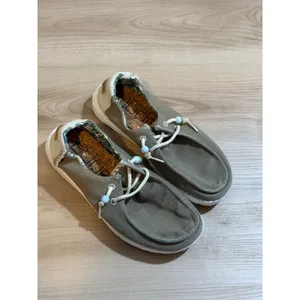 Hey Dude Wendy Natural Rosemary Shoes 6 Womens Canvas Loafers Slip On thumbnail 3