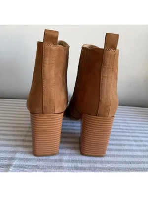 Women's Chestnut Block Heel Pointy Toe Ankle Boot Size 11 #B1644 thumbnail 4