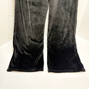 Chicago Bulls Velour Pants Black Stretch Waist Drawstring Flare Womens L thumbnail 3