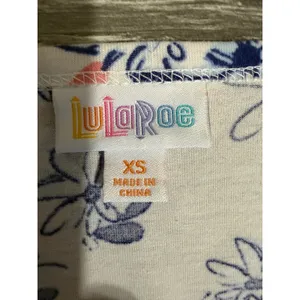 LuLaRoe Ana‎ Maxi Dress XS Blue Floral Short Sleeve Scoop Neck Cottagecore Boho thumbnail 5