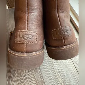 UGG Leather Ankle Boots Brown Side Zip Shearling Lined Comfort Size‎ 8 thumbnail 3