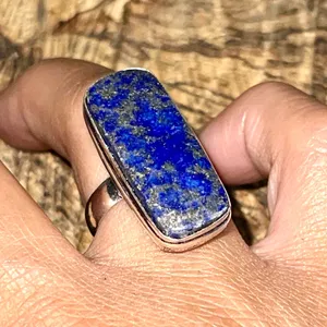 Lapis Lazuli Ring Size 8 1/2 Blue thumbnail 1