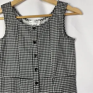Tilly's White Fawn Black & White Square Plaid Button‎ Front Mini Dress M thumbnail 3