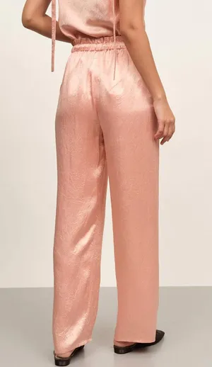 Free People Coral Satin Pajama Set thumbnail 6