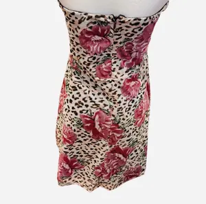 Princess Polly Strapless Mini Dress Leopard Floral Brown Pink M 8 Lined Sexy thumbnail 4