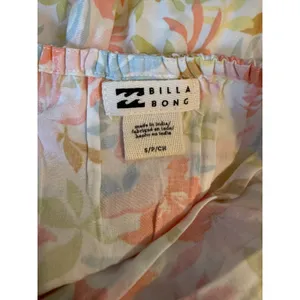 Billabong Enchant Me Floral Mini Dress Pink Yellow Blue Ruffle S resort dainty y thumbnail 8