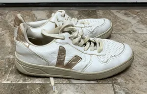Veja White and Gold Sneakers thumbnail 1