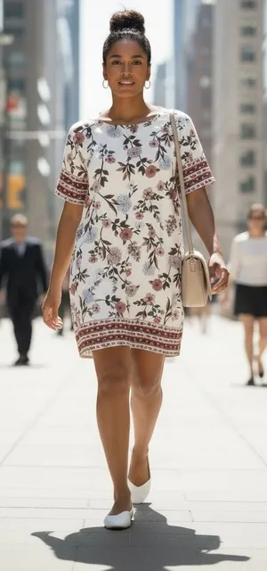 🔴Lulu's Floral Midi Dress A-Flora-Ble Cream Floral Print Shift Dress thumbnail 1