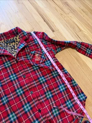 Lauren Ralph Lauren Tartan Plaid Fleece Pajama Set Sz L thumbnail 3
