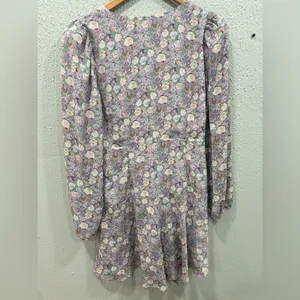 ASTR The Label Long Sleeve Mini Floral Dress in Lavender Romantic Boho Garden thumbnail 7