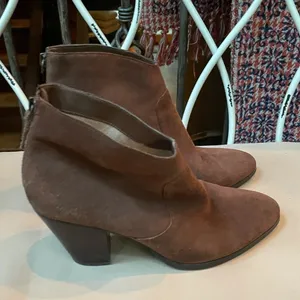 Tesori Leather Back Zip Bootie Brown Size 9‎ thumbnail 4