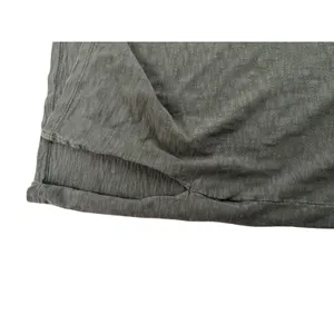 Universal Thread Gray Cotton Maxi Dress Small Ruffle Sleeves Side Slit Casual thumbnail 5