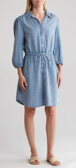 C&C California Dress Marie Double Cotton Gauze Shirtdress M‎ Coastal Minimalist thumbnail 1