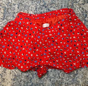 Altard State Red Floral Print Flowy Shorts Smocked Waist Size S thumbnail 1