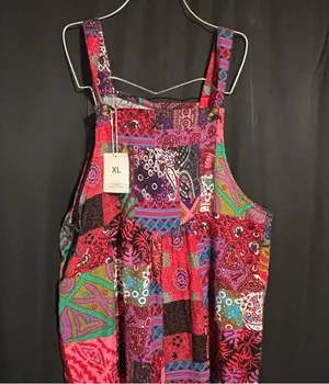 Unbranded XL Colorful Wide Leg Patchwork Print Jumpsuit thumbnail 1