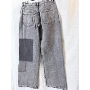Garage Denim Gray‎ Patchwork Wide Leg Jeans Urban Street Utility Size 9 thumbnail 7