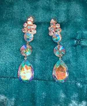 Prom / Pageant Earrings Blue thumbnail 2