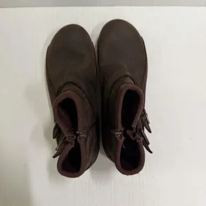 Merrell GripDry Bootie Boots Womens 7.5 Brown Leather Ankle Zip Strap Gorpcore thumbnail 4