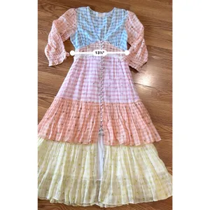 LoveShackFancy Ollie Floral Tiered Cotton Midi Dress Boho Check Size 2 thumbnail 6