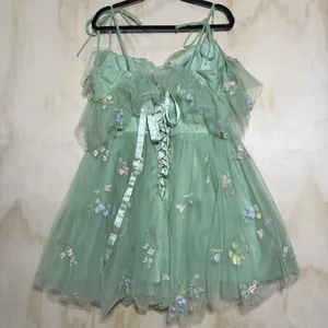 Zapaka dress lavender tulle Prom dress floral embroidery corset bodice Size‎ 16W thumbnail 10