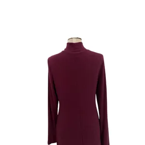 Marine Layer Lexi Mockneck Midi Dress Merlot Ribbed‎ Tencel Soft Stretch Large thumbnail 8