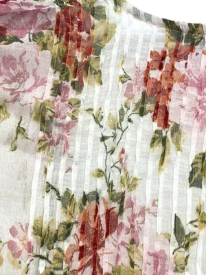 American Eagle Ivory Floral Kimono Duster M Boho Cottagecore Flutter Sleeve thumbnail 9