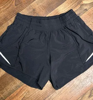 lululemon athletica Black Women's Running Shorts with Reflective Trim Size 2 thumbnail 1
