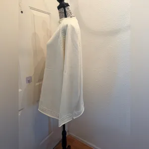 Cream Crewneck Sweater with Center Cable Detail thumbnail 5