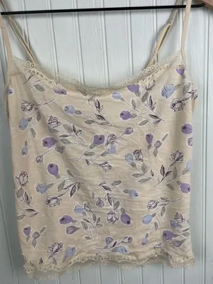 Vintage Y2K Victoria's Secret Lace Trim Floral Cami Tank Top Size Medium Fairy thumbnail 7