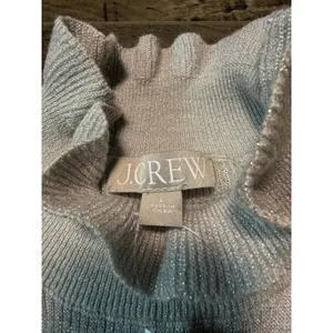 J. Crew Metallic merino wool ruffleneck sweater NEW thumbnail 4