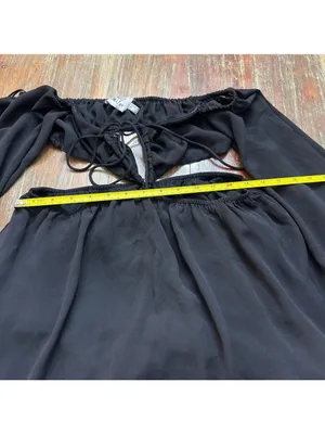 Princess Polly Black Cut Out Mini Dress Size 6 Ruffle Skirt thumbnail 8
