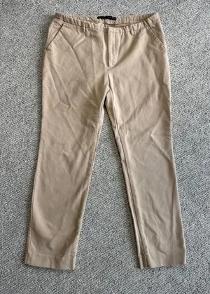 Zara Basic Womens Chino Trousers Tan Khaki Straight Leg Pants Size 10 thumbnail 1