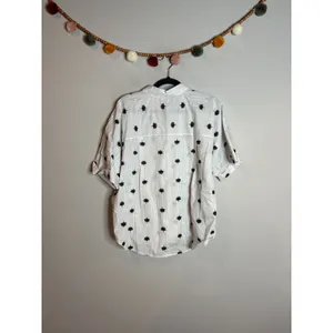 Loft patterned oversized boxy collared shirt thumbnail 3