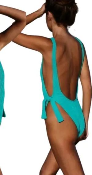 Free People free-est Pamela One Piece Swimsuit Women's Medium Mermaid Green NWT thumbnail 1