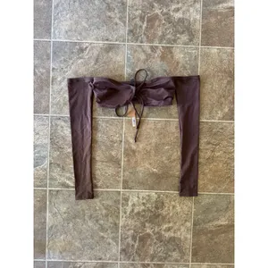 SKIMS Swim Long Sleeved Bikini Top Cocoa Size Small thumbnail 7