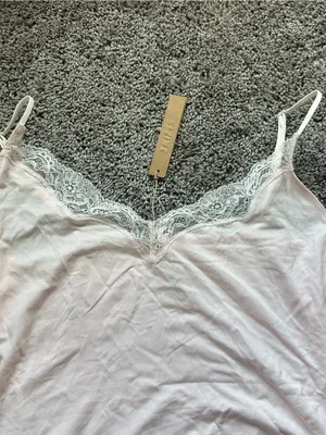 SKIMS Barely Pink Lace-Trim Camisole Tank thumbnail 3