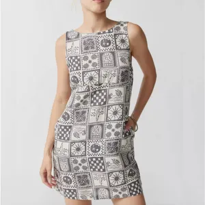 Urban Outfitters Charlotte Linen Mermaid Print Shift Dress XS NWT Nautical Mini thumbnail 2