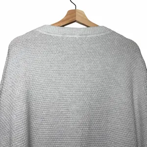 Free People FP Beach Hailee Sweater XS Gray Waffle Knit Henley Oversized Cotton thumbnail 5