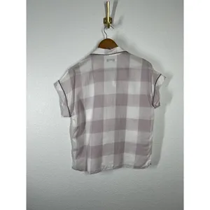 Madewell Bedtime Pajama Top Small S Lilac Plaid thumbnail 5