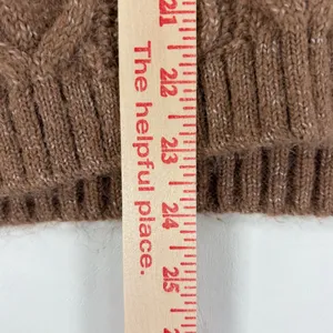 Grandma-Core Sweater A New Day Brown Cable Knit V-Neck Wool Blend Size Medium thumbnail 6