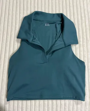 Gilly Hicks Go Recharge Polo Sports Bra Top Teal- Size Medium thumbnail 4