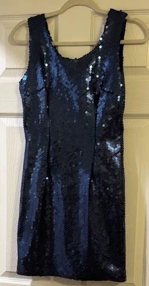 Elegant Sequin Blue Dress thumbnail 1