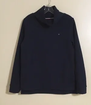 Tommy Hilfiger Small Blue Fleece Pullover NWT Cowl Neck Longer Back Hem thumbnail 1