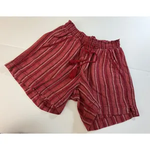 Briggs Linen Blend Shorts Womens XS Red Striped Elastic Waist Drawstring thumbnail 9